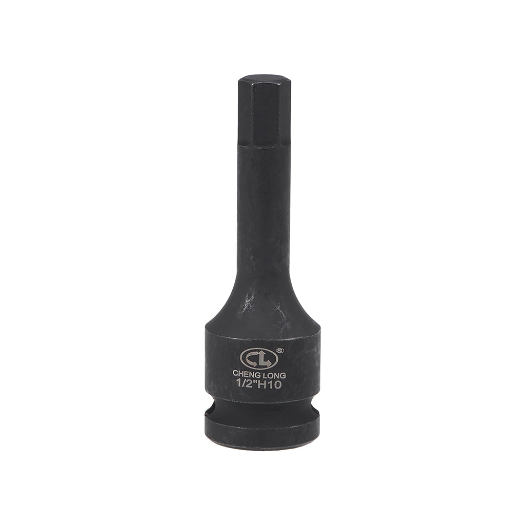 1/2-Inch Drive x 10mm Impact Hex Bit Metal Socket, Metric 3" Length, Cr-Mo Steel