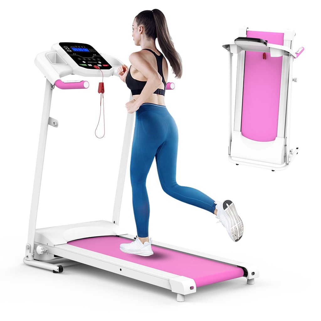 1.5HP Folding Treadmill, Space Saving Treadmill with 3 Work Mode and LED Display, Electric Motorized Running Machine for Gym Home, Max 220LB