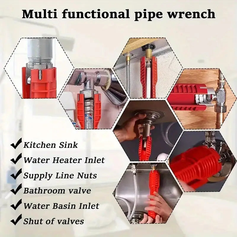 8 IN 1 Sink Wrench, Faucet And Sink Installation Tool Multifunctional Plumbing Tool Pipe Extractor For Sink Bathroom Kitchen Toilet Plumbing Valentine, Tools, Plumbing Tools, Tools For Men, Home Essentials, Father'S Day Gift, Essential Plumbers!