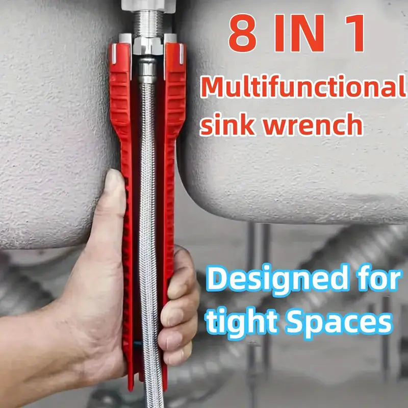 8 IN 1 Sink Wrench, Faucet And Sink Installation Tool Multifunctional Plumbing Tool Pipe Extractor For Sink Bathroom Kitchen Toilet Plumbing Valentine, Tools, Plumbing Tools, Tools For Men, Home Essentials, Father'S Day Gift, Essential Plumbers!