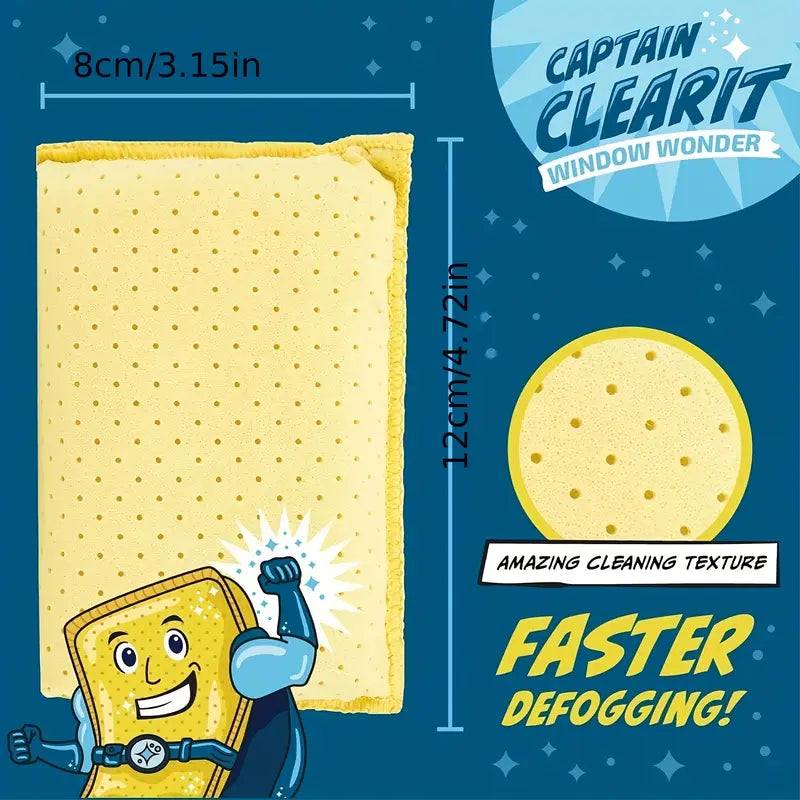 1pc Super Absorbent Window Defrosting Sponge- Large Size, Includes Two Pieces, Automatic Window Cleaning Without Marks, Suitable for Mirrors, Glass, and Windows, Made of Polyester Material, Outdoor Use Only, Car Window Cleaning