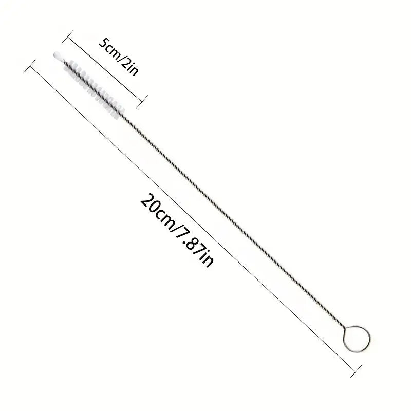 5 Stainless Steel Cleaning Brushes - Reusable Kitchen Tools for Home Use, Suitable for Glass, Silicone, Metal Straws, Etc.! - Perfect for Kitchen Cleaning - No Power Required.