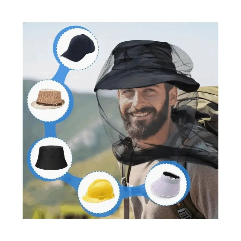 1/2pcs Premium Mosquito Net - Extra Large Extra Long Extra Fine Mesh Insect Repellent for Camping, Hiking, Fishing, Gardening, Hunting - Fits All Men & Women Hats, 100% Polyester, Machine Washable, Mosquito Repellent Outdoor