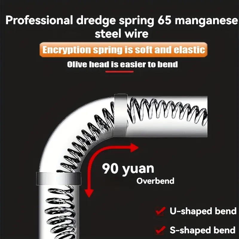 1pc 39.37" Long Flexible Pipe Unclog Tool, Manual Sink and Toilet Drain Cleaner, Hair and Waste Removal Tool for Bathroom and Kitchen, Easy to Use, Durable, Space Saving Design