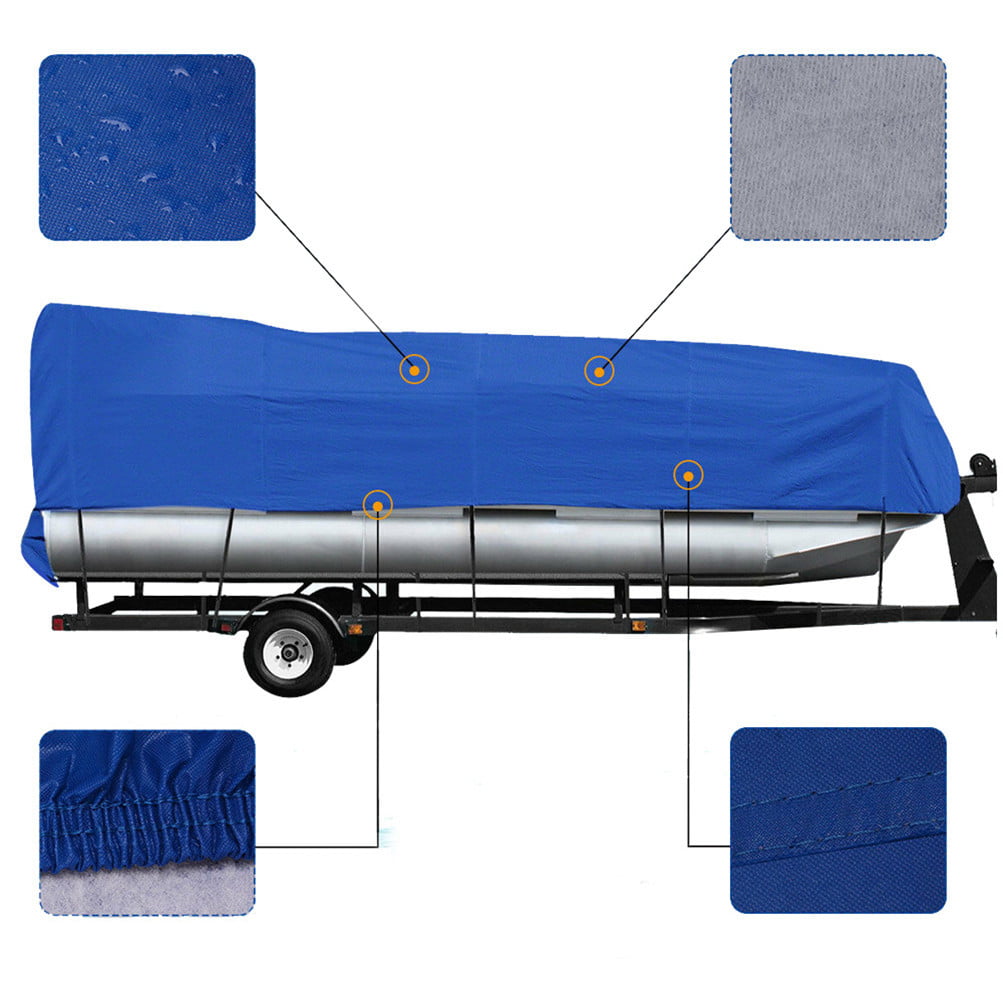 "21' 22' 23' 24' Boat Cover Waterproof Trailerable Heavy Duty Pontoon Beam 102"""