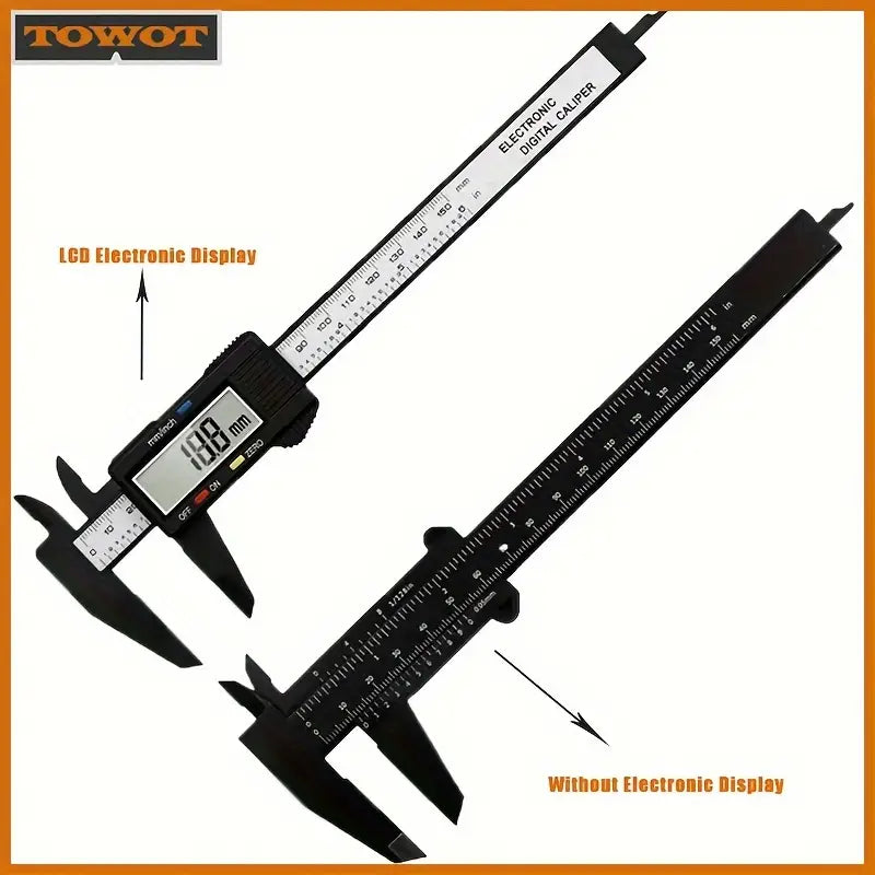 150mm 100mm Electronic Digital Calipers Carbon Fibre Dial Vernier Calipers Micrometers Measuring Tools Digital Rulers for Inside And Outside Diameters, Precision Measurements.