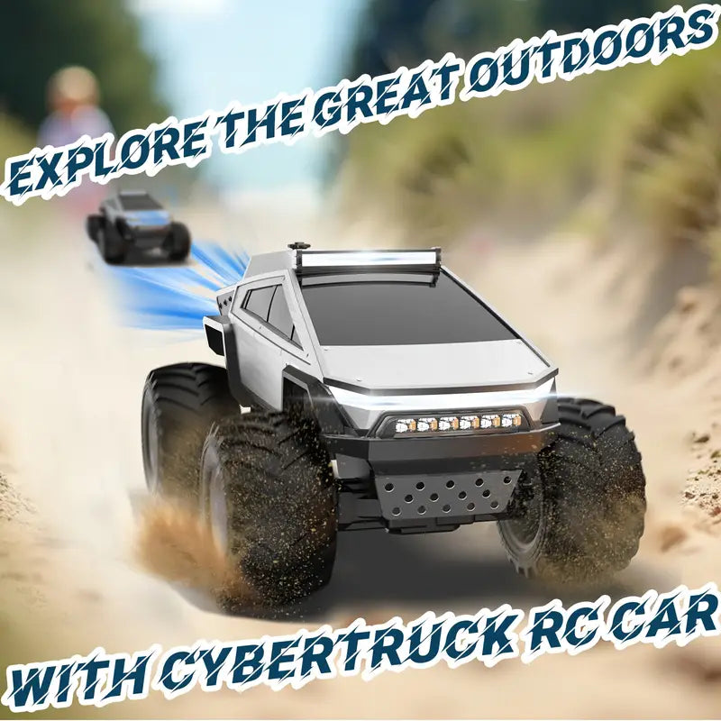 Truck Toy, Truck RC Car 4WD Off Road, Remote Control Truck for All Terrain, Monster Truck Toys with LED Lights And Music 2.4GHz Vehicles Kids Gifts for Boys/Girls Age 6+, Easter Gifts