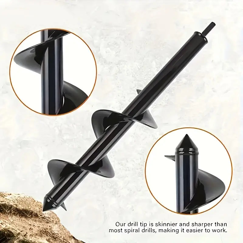[Carbide Auger Bits] 4pcs Carbide Auger Bits Set- Hex Shank 3/8 Drive- Rapid Planter Tools Planting, Garden Ground Drill Bits, Bulb Seedbed Digging, Pillar Hole Excavator, Sizes 1.6x8.67, 2x14.56, 3.14x9.84, 3.54x15.7