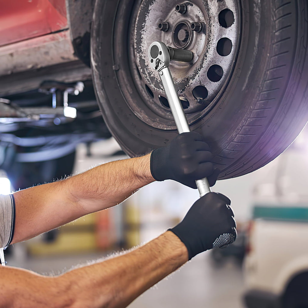 1/2-inch Drive Click Torque Wrench Set, 20-159 Ft-Lb/28-210 Nm, Dual-Direction & Adjustable 72-tooth Torque Wrench Kit with Extension Bar & Buckle, Socket Set-7PCS