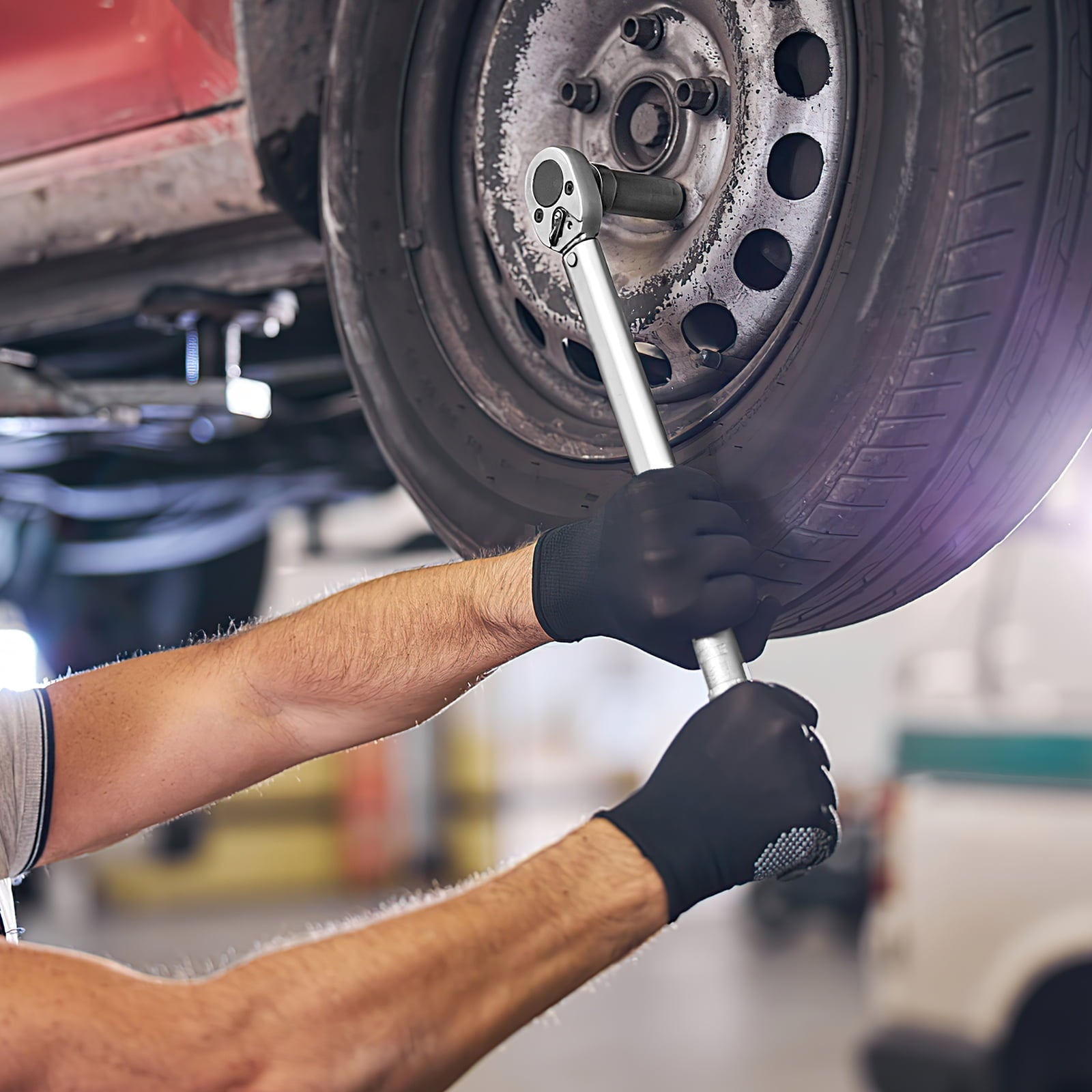 1/2-inch Drive Click Torque Wrench Set, 20-159 Ft-Lb/28-210 Nm, Dual-Direction & Adjustable 72-tooth Torque Wrench Kit with Extension Bar & Buckle, Socket Set-7PCS