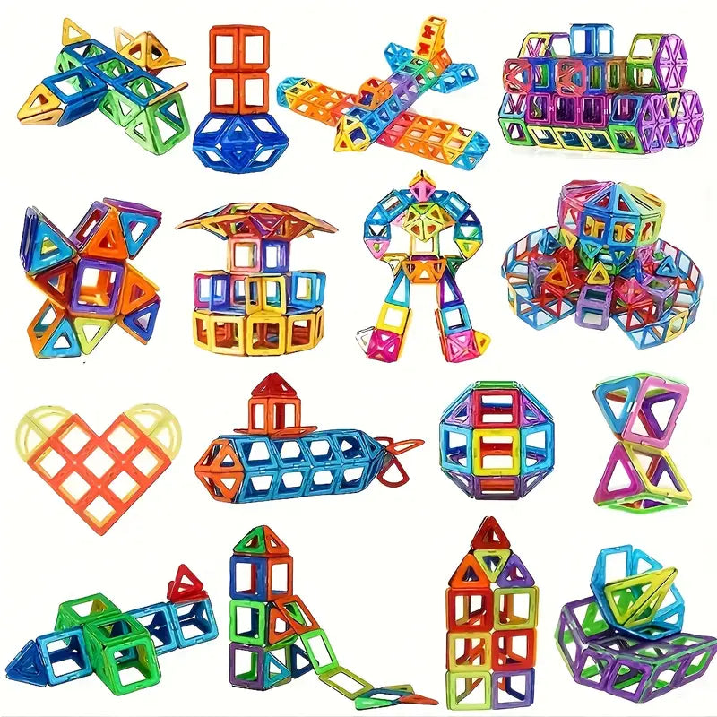 122pcs - DIY Magnetic Toys With Magnetic Blocks, Large-sized STEM Toy Structure Set Toys, Educational Magnetic Toys For Learning, Magnetic Tiles, Birthday, Halloween, Valentine'S Day Gifts