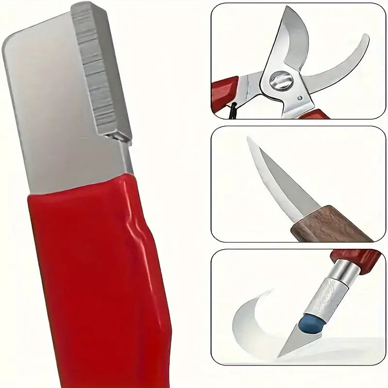 1 Precision Edge Professional Kitchen Sharpener, Multi Purpose Gardening Tool Blade Sharpener, Portable Scissor Sharpener, Hedge Clipper, Quick Knife, Pocket Knife, Suitable for All Blades, Including Garden Clippers