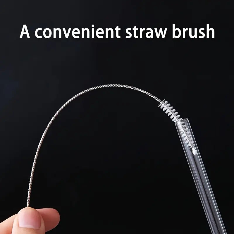 5 Stainless Steel Cleaning Brushes - Reusable Kitchen Tools for Home Use, Suitable for Glass, Silicone, Metal Straws, Etc.! - Perfect for Kitchen Cleaning - No Power Required.