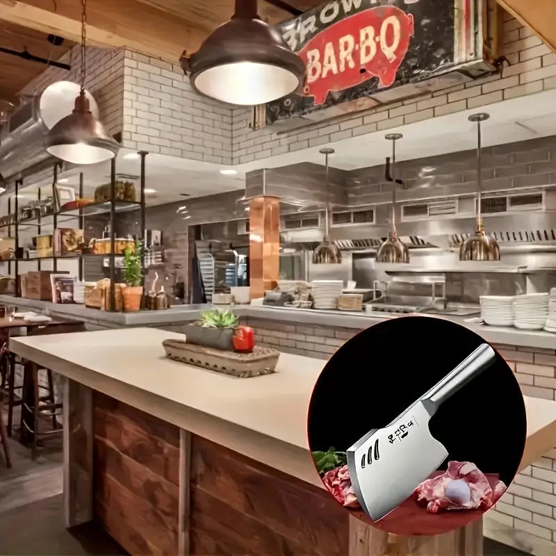 1 Bone Knife, Heavy Axe, Stainless Steel Thickened Blade And Ergonomic Handle, Multifunctional Professional Knife, Suitable For Families And Restaurants.