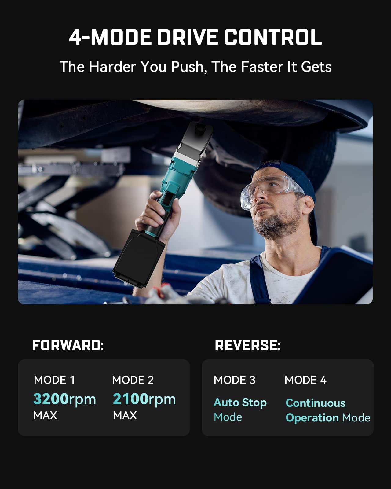 1/2'' Cordless Right Angle Impact Wrench Kit ,Seesii Brushless Power Impact Wrench 220Ft-lbs(300N.m), w/4.0Ah Rechargable Battery & 4 Sockets