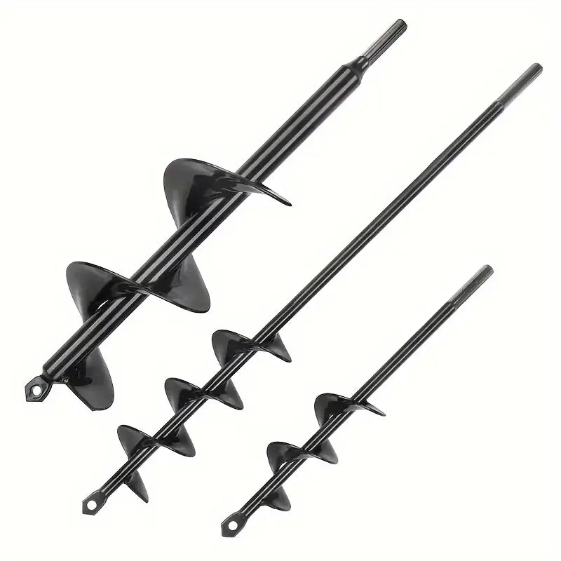 [Carbide Auger Bits] 4pcs Carbide Auger Bits Set- Hex Shank 3/8 Drive- Rapid Planter Tools Planting, Garden Ground Drill Bits, Bulb Seedbed Digging, Pillar Hole Excavator, Sizes 1.6x8.67, 2x14.56, 3.14x9.84, 3.54x15.7