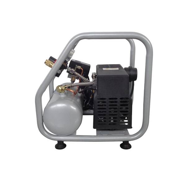 0.6 Hp 1 Gal. 120 Psi Tank Steel Light and Quiet Panel Portable Electric Air Compressor with 25 ft. Hybrid Air Hose Kit