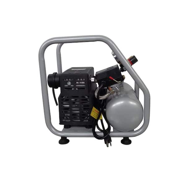 0.6 Hp 1 Gal. 120 Psi Tank Steel Light and Quiet Panel Portable Electric Air Compressor with 25 ft. Hybrid Air Hose Kit