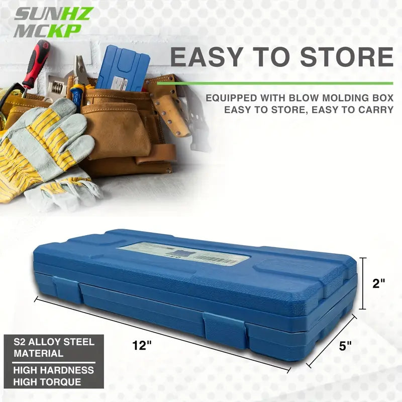32pcs Hex Bit Socket Set, 1/4", 3/8", & 1/2" Drives, SAE & Metric Sizes, Durable S2 Steel, Allen Head Design, Includes Enhanced Blue Storage Case - Chemical Corrosion Resistant, Secure Storage Solution|Hex Bit Storage|Corrosionresistant Tools