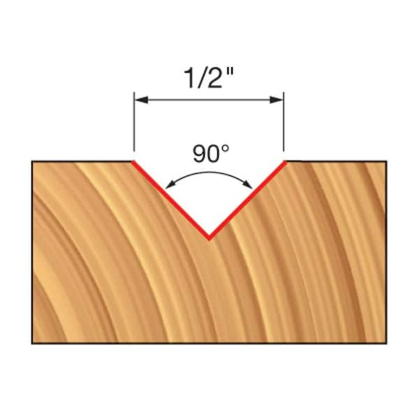 1/2 in. Carbide V Grooving Router Bit