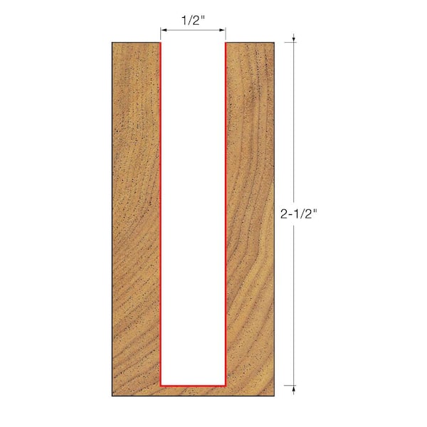 1/2 in. Two Flute Straight Bit