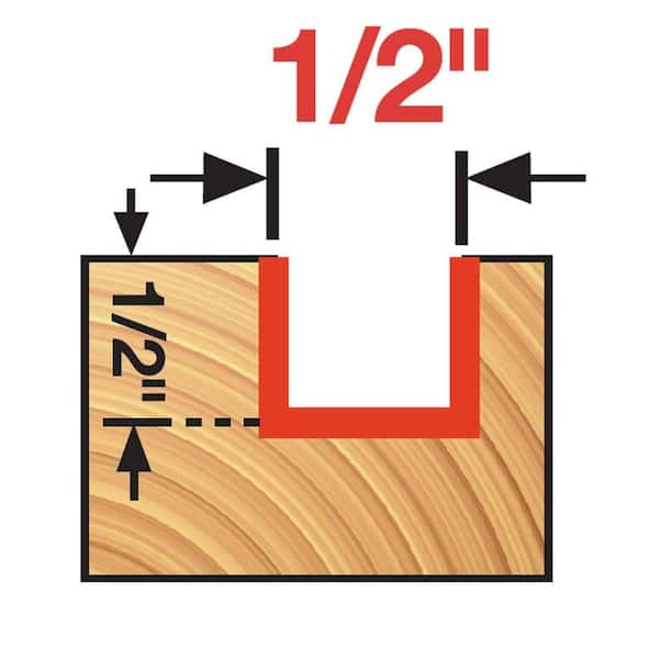 1/2 in. x 1/2 in. Carbide Mortising Router Bit