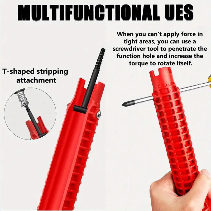8 IN 1 Sink Wrench, Faucet And Sink Installation Tool Multifunctional Plumbing Tool Pipe Extractor For Sink Bathroom Kitchen Toilet Plumbing Valentine, Tools, Plumbing Tools, Tools For Men, Home Essentials, Father'S Day Gift, Essential Plumbers!