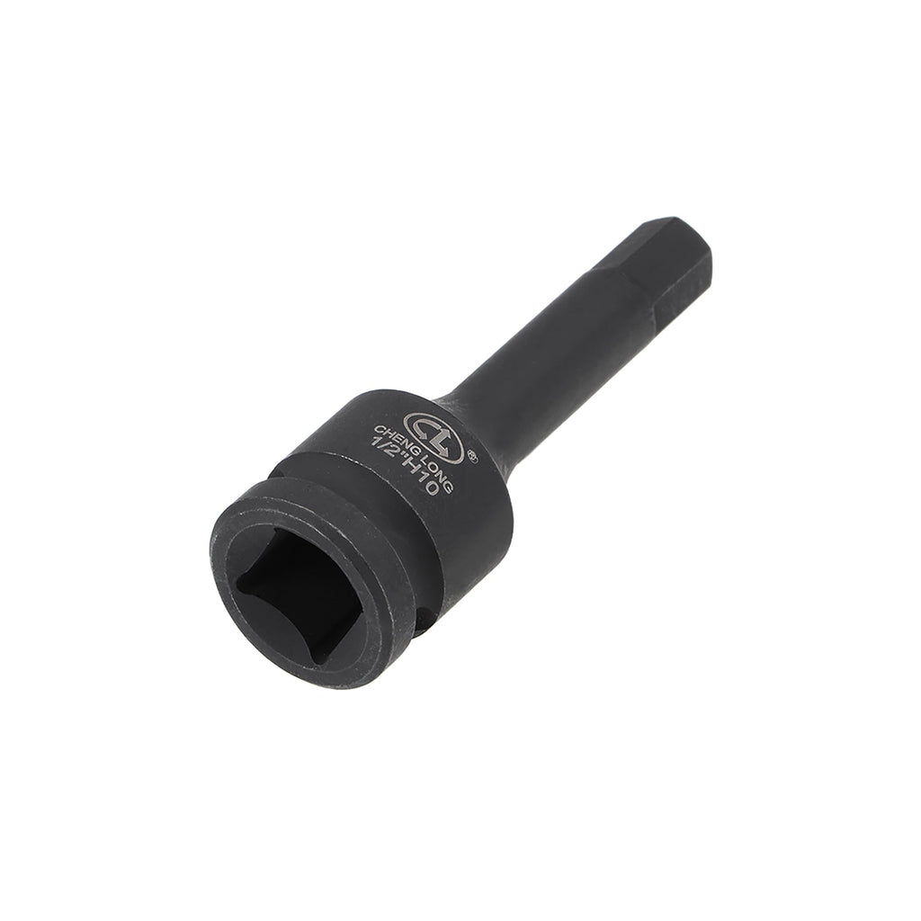 1/2-Inch Drive x 10mm Impact Hex Bit Metal Socket, Metric 3" Length, Cr-Mo Steel