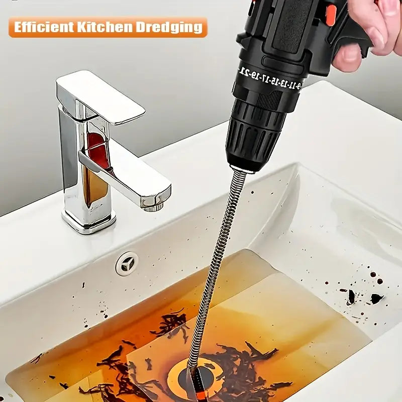 1pc 39.37" Long Flexible Pipe Unclog Tool, Manual Sink and Toilet Drain Cleaner, Hair and Waste Removal Tool for Bathroom and Kitchen, Easy to Use, Durable, Space Saving Design