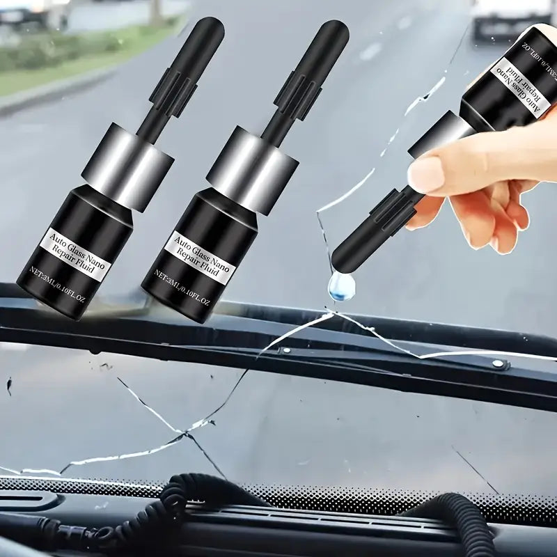 Specialized Glass Repair Kit Auto Windshield Cracks Scratches Clear Vision Portable Adhesive - Repairs Deep Cracks, No Specialty Tools Required, Fast Acting
