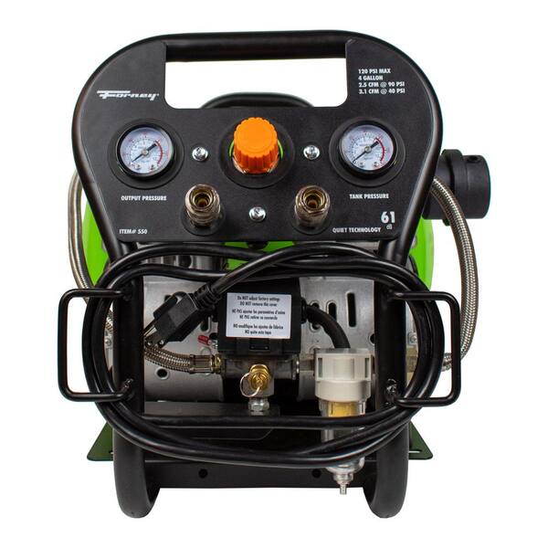 1.0 Hp, Electric, 4 Gal, Oil-Free Air Compressor, 120 PSI, 2.5 CFM @ 90 PSI
