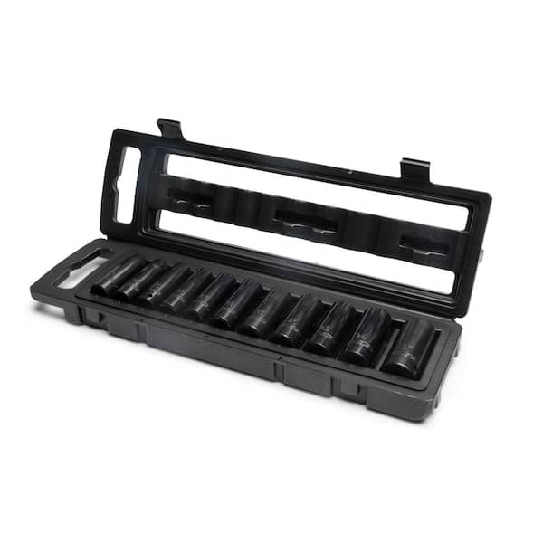 1/2 in. Drive Metric 6-Point Impact Socket Set with Storage Case (11-Piece)