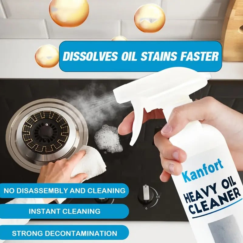 1pc KANFORT Heavy Duty All-Purpose Cleaner Spray - Quick Oil Stain Removal, Low-Odor Formula for Stove, Oven, Grout & Kitchen Surfaces - Non-Irritating, Scent-Free Degreaser, Ideal for Daily & Tough Cleaning