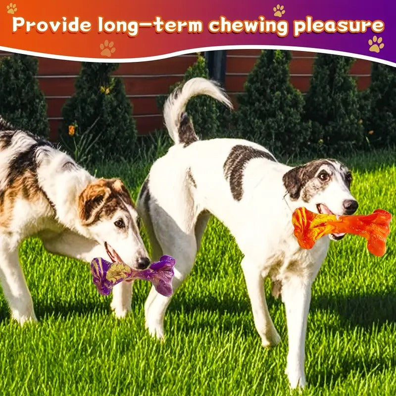 2pcs Teethers Dog Toys - Tough Toy Bones For Aggressive Chewing, Indestructible Dog Chew Toys - Durable, Non-toxic Nylon Bone Toys For Teeth Cleaning And Interactive Play