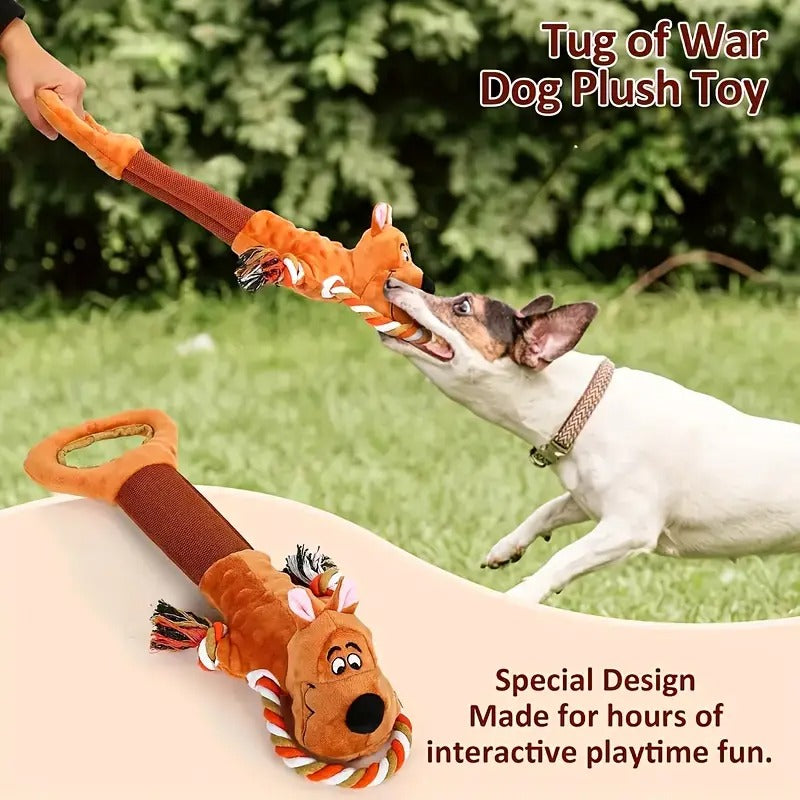 [For Aggressive Chewers Interactive Toy] Upgraded Bear Dog Toys For Aggressive Chewers Puppy Toys With Crinkle Paper And Squeaker, Interactive Tug Of War Dog Toy For Small, Medium, And Large Breeds, Without Battery