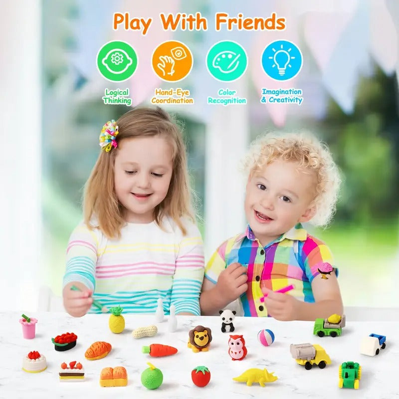 100pcs Fun Animal Erasers For Kids, 3D Kawaii Pencil Erasers, Cute School Stationery, Party Favors, Classroom Prizes, Game Rewards, Goodie Bag Stuffers, Desk Toys, Learning Tools, Collectible Gifts