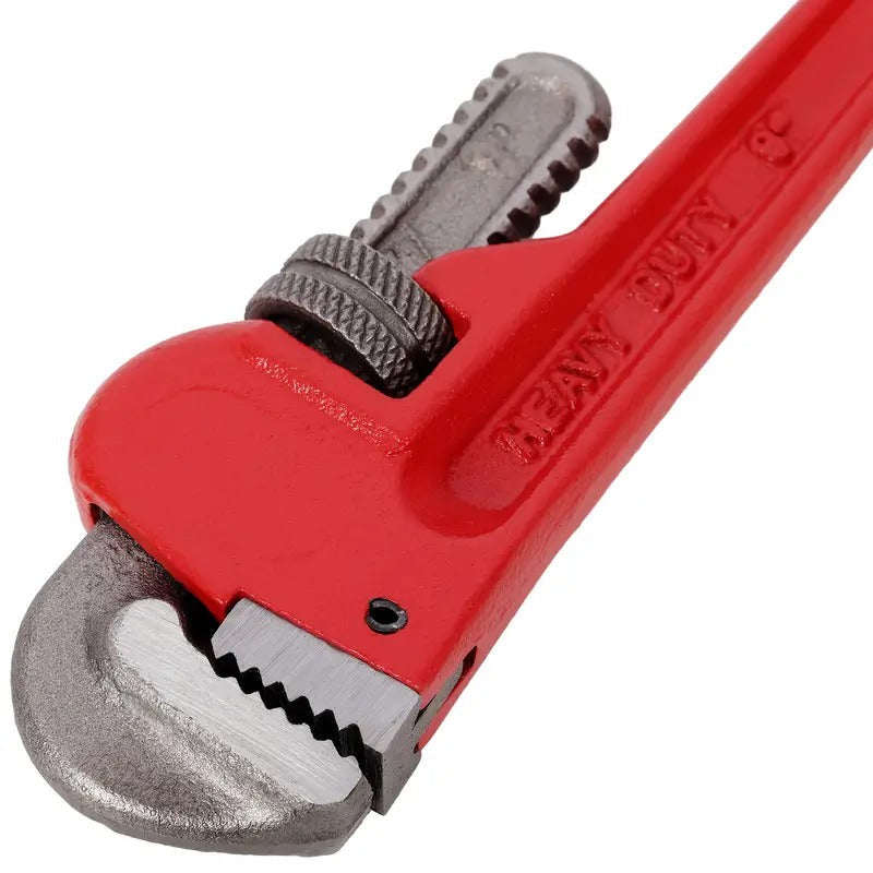4pcs Heavy Duty Adjustable Pipe Wrench Set - 8", 10", 14", 24" Water Alloy Steel Grip Plumber'S Tools with Red Handles for Precision Plumbing, Mechanical Operation, Industrial