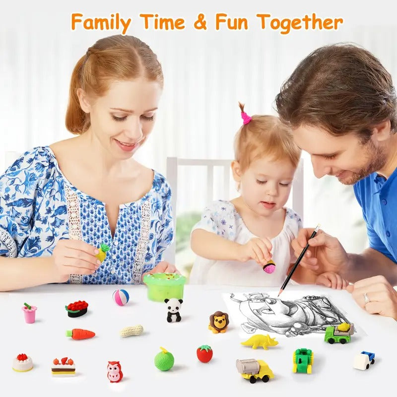 100pcs Fun Animal Erasers For Kids, 3D Kawaii Pencil Erasers, Cute School Stationery, Party Favors, Classroom Prizes, Game Rewards, Goodie Bag Stuffers, Desk Toys, Learning Tools, Collectible Gifts