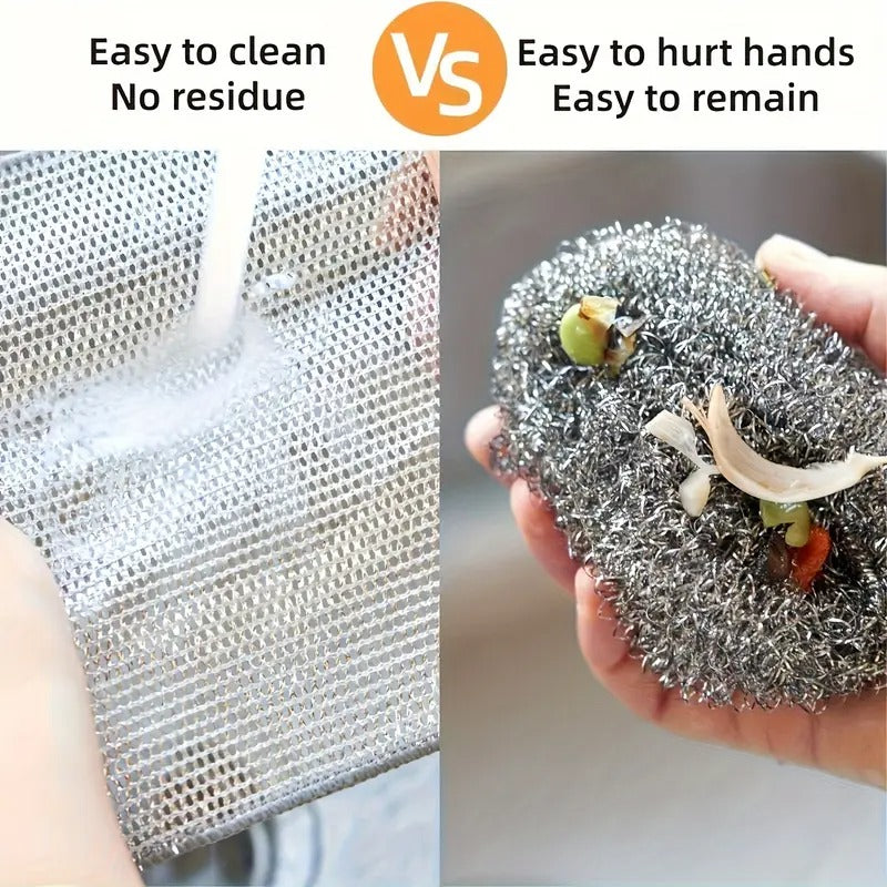 100pcs Scratch-Free Reusable & Washable Mesh Cleaning Cloths - Durable Polyester Blend for Kitchen, Bathroom, Outdoor - Gentle Grease & Dirt Removal, Multi-Surface Cloth Pads, Non -stick And Degreasing Cleaning Cloths
