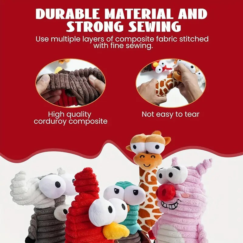 Nocciola 5pcs Dog Squeaky Toys, 5 Funny Strange Squeak Sounds For 5 Different Animals, Durable Interactive Dog Toy To Keep Them Busy, For Small To Large Dogs, Without Battery