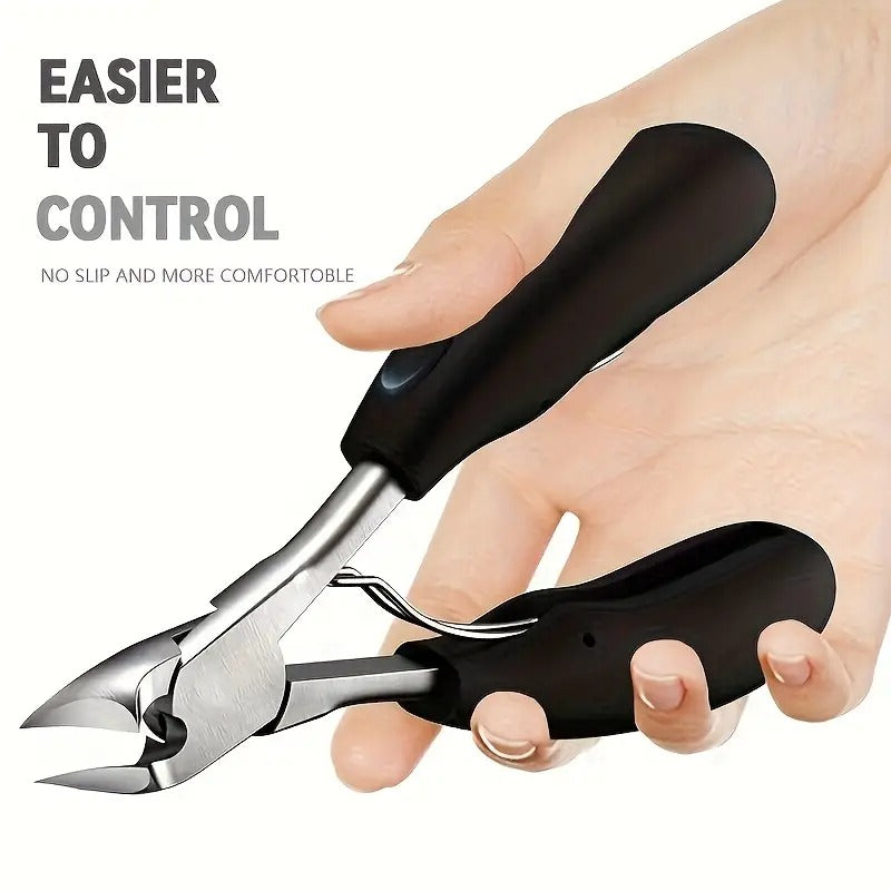 4pcs Elderly-friendly Nail Clipper Set - Wide Mouth, Extra Large Opening, Catcher, Professional Sharp Scissors, Heavy Duty Haircutting Scissors for Thick Nails, Long Handle, Easy to Use, Safe And Convenient