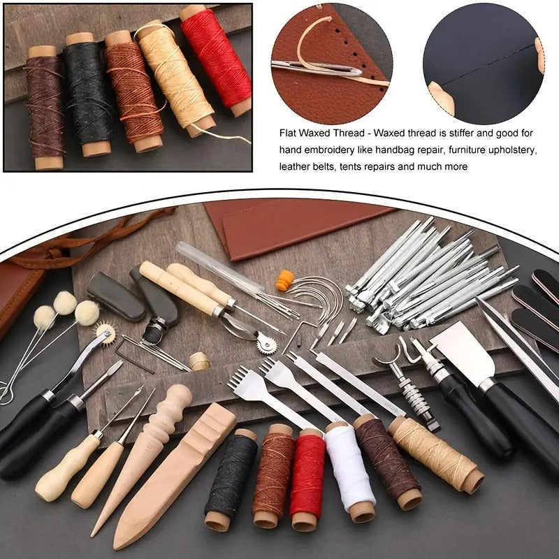 WUTUREE Leather Tools Kit with Leather Strap Hole Punch And Engraving Tool leather engraving tool for Cutting Punching Professional Handmade Craft Accessories Set