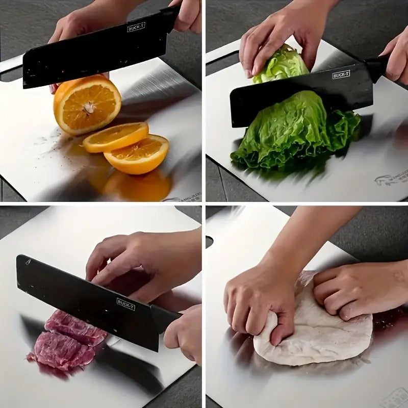 3pcs Premium Stainless Steel Cutting Board Set - Durable, Easy to Clean, Rust-Resistant, BPA-Free, Space-Saving Kitchen Ready for Food Preparation, Food Preparation Essentials|Modern Kitchenware|Durable Cutting Boards, Cutting