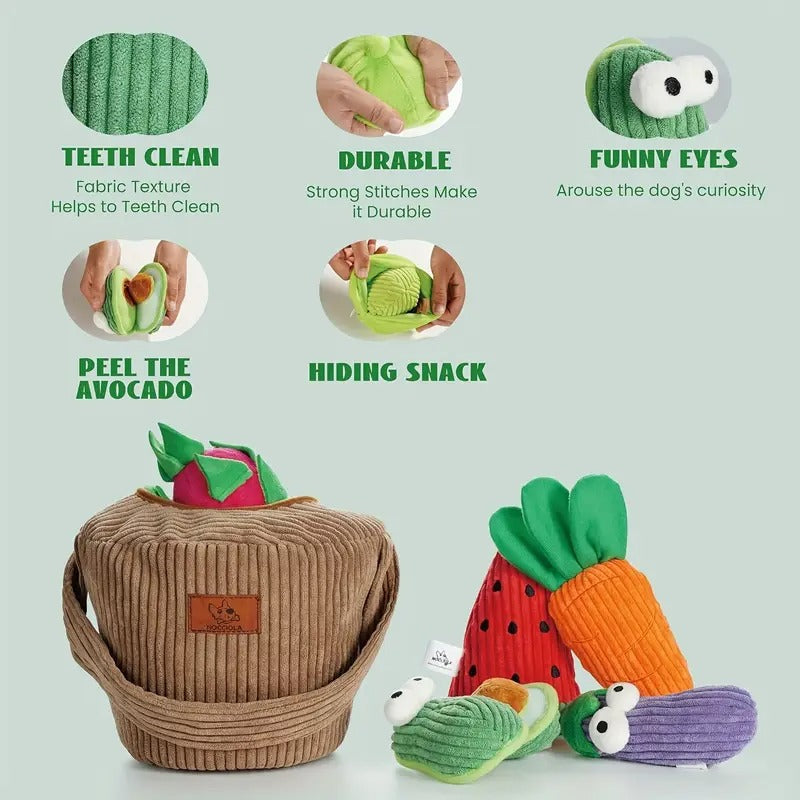 [Durable Plush] Nocciola Grocery Bag Dog Toys | 15 Pack | Durable Plush | Squeaky, For Aggressive Chewers | Small Medium Size Dogs, Puppy