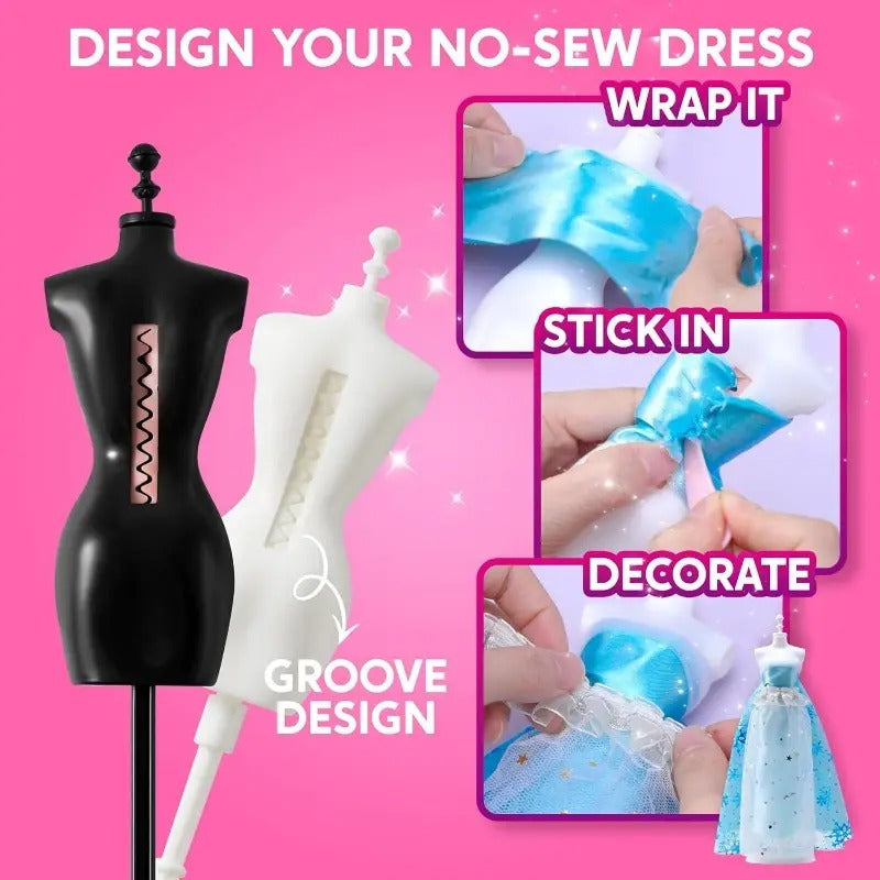 [1 SET DIY Fashion] 3 Mannequins DIY Fashion Design Crafts For Kids, 1 SET Sewing Kits | Art And Crafts For Girls Aged 8-12, Birthday Presents, Toys For Kids