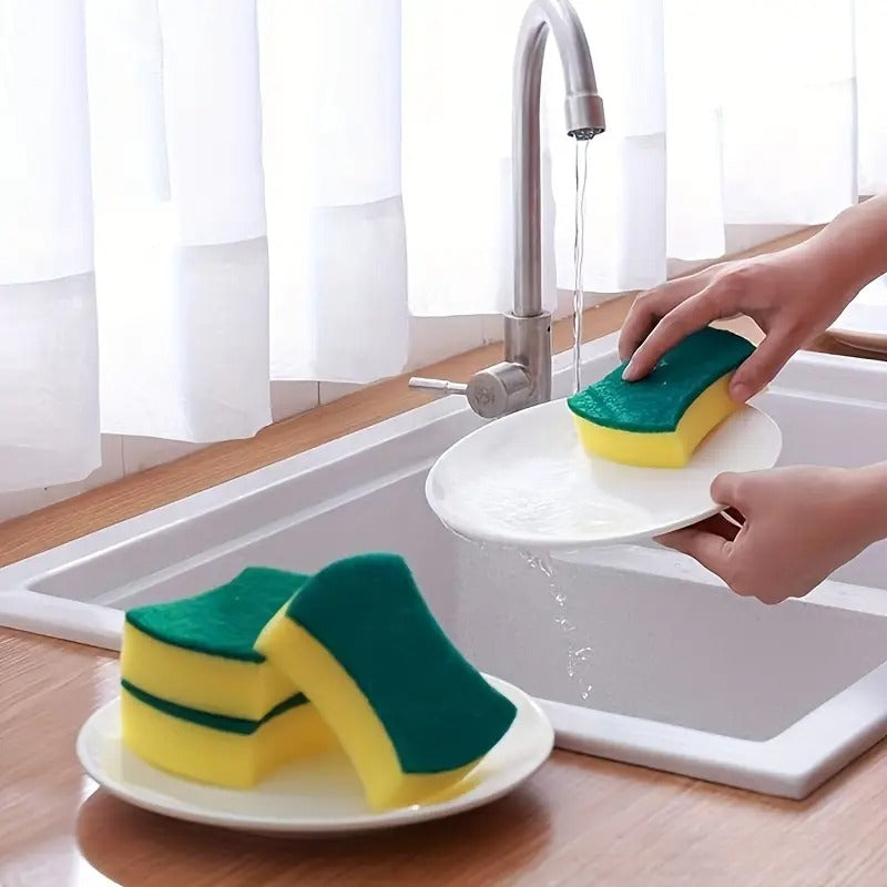 20pcs Multifunctional Cleaning Sponge, Double-sided Scouring Pad, Dishwashing Sponge, High-end Kitchen Sponge, Super Absorbent, Suitable For Home Cleaning