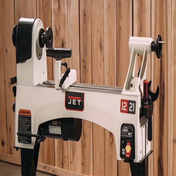 1 HP 12 in. x 21 in. Wood Lathe, Variable Speed, 115-Volt, JWL-1221VS
