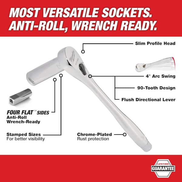 1/2 in. Drive SAE/Metric Ratchet and Socket Mechanics Tool Set (47-Piece)