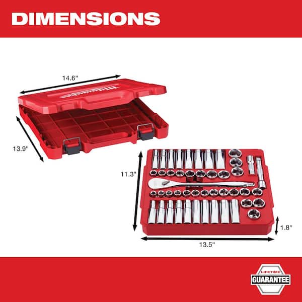 1/2 in. Drive SAE/Metric Ratchet and Socket Mechanics Tool Set (47-Piece)