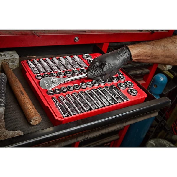1/2 in. Drive SAE/Metric Ratchet and Socket Mechanics Tool Set (47-Piece)